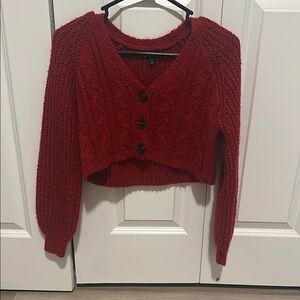 Red Cable Knit Sweater